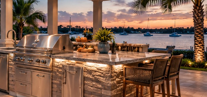 Luxury coastal Florida outdoor kitchen