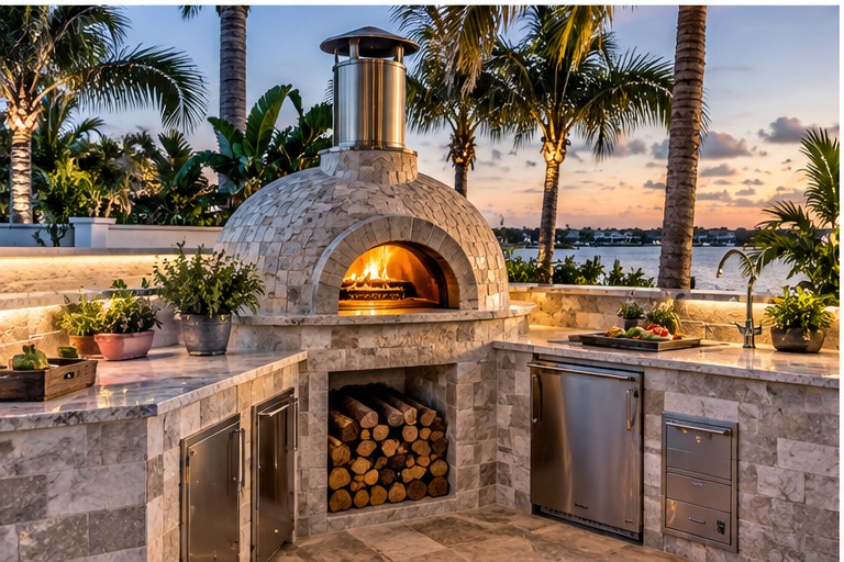 Luxury coastal Florida outdoor kitchen